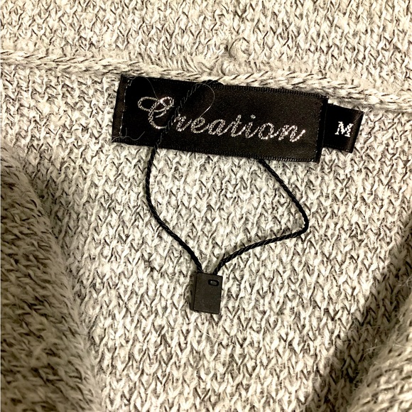 Creation Cardigan Sweater Wool Blend Size M Long Knitted Striped Fall Winter - Picture 7 of 8